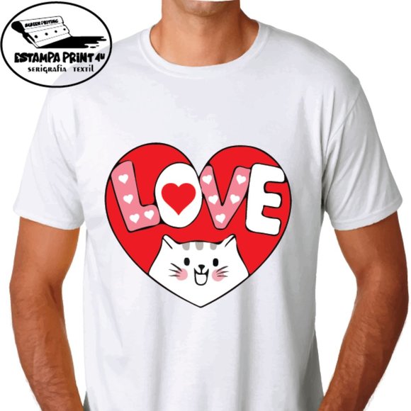 KITTEN LOVE T-SHIRT UNISEX VALENTINE'S DAY - Picture 1 of 1